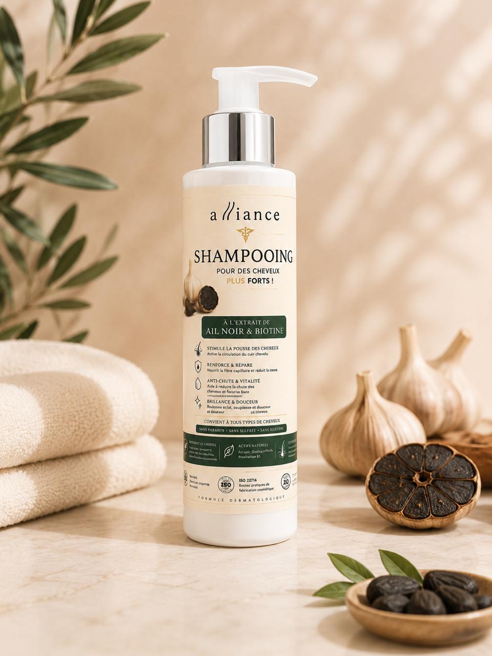 Shampooing à l’Ail Noir & Biotine